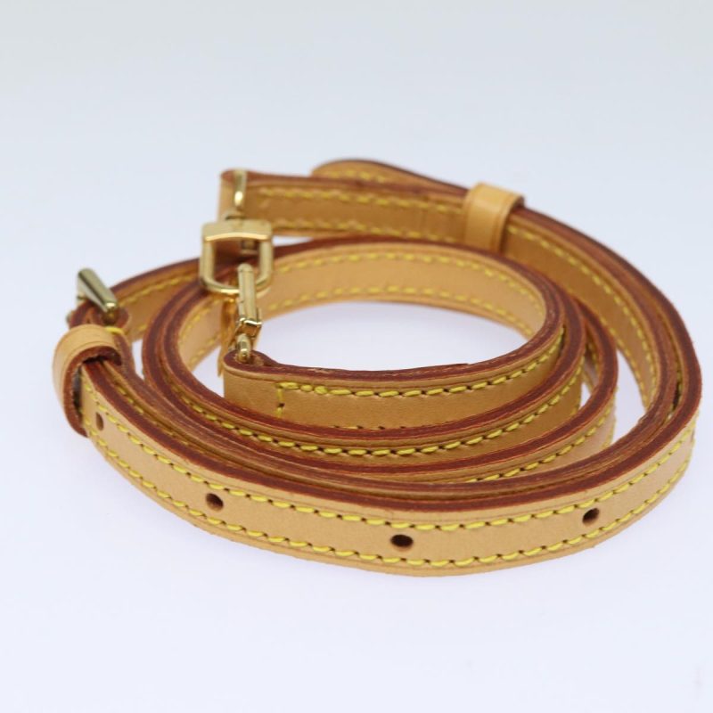 Louis Vuitton Adjustable Shoulder Strap Leather 36.6""-43.7"" Beige Auth kk246 - Image 5