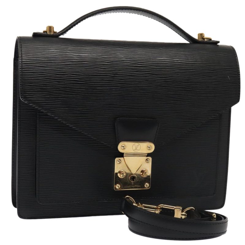 Louis Vuitton Epi Monceau 28 Hand Bag Black M52122  tb1181