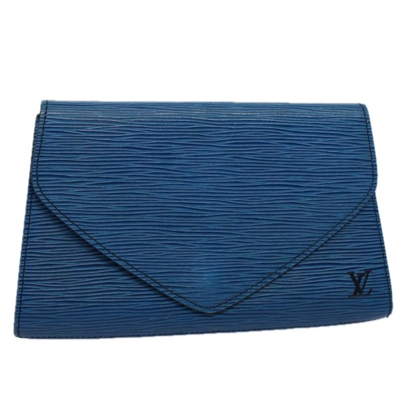 Louis Vuitton Epi Art Deco Clutch Bag Blue M52635  th4347