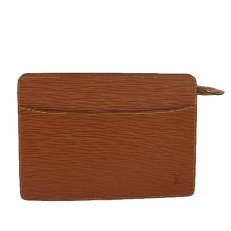 Louis Vuitton Epi Pochette Homme Clutch Bag Brown Zipang gold M52528 Auth th5082 - Image 2