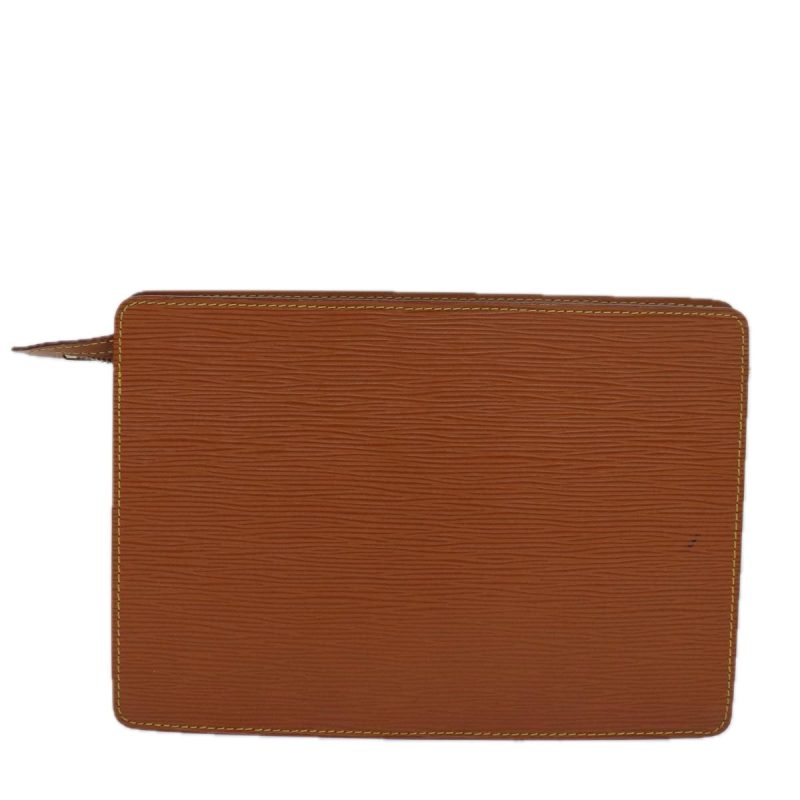 Louis Vuitton Epi Pochette Homme Clutch Bag Brown Zipang gold M52528 Auth th5082 - Image 3