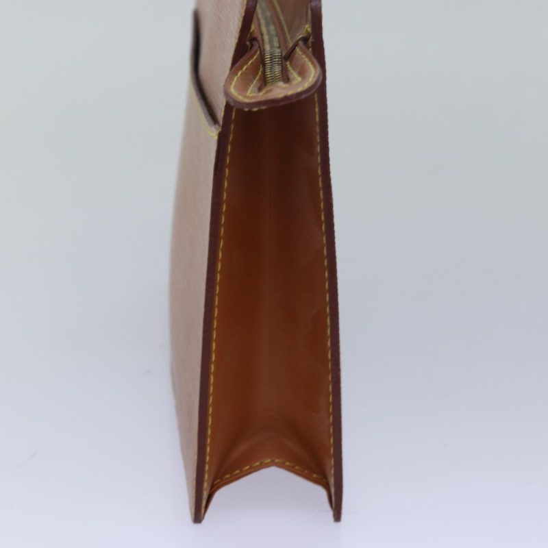 Louis Vuitton Epi Pochette Homme Clutch Bag Brown Zipang gold M52528 Auth th5082 - Image 5