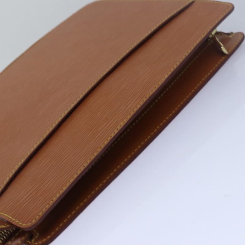 Louis Vuitton Epi Pochette Homme Clutch Bag Brown Zipang gold M52528 Auth th5082 - Image 6