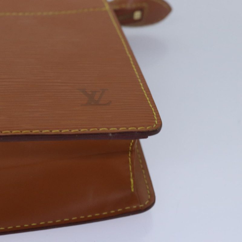 Louis Vuitton Epi Pochette Homme Clutch Bag Brown Zipang gold M52528 Auth th5082 - Image 9