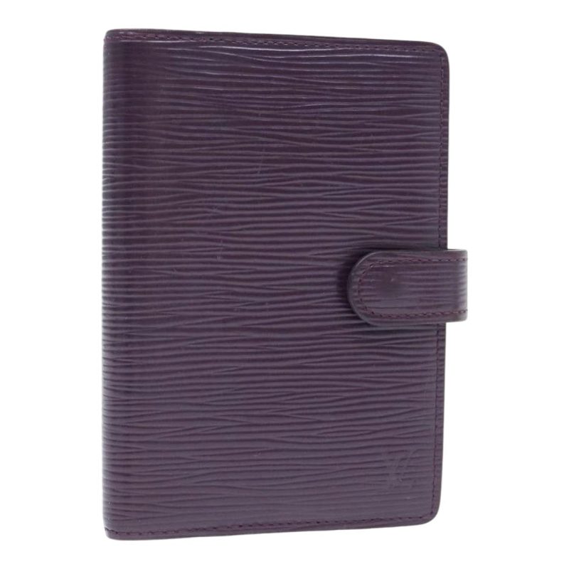 Louis Vuitton Epi Agenda PM Day Planner Cover Purple Cassis R2005K Auth yk14496