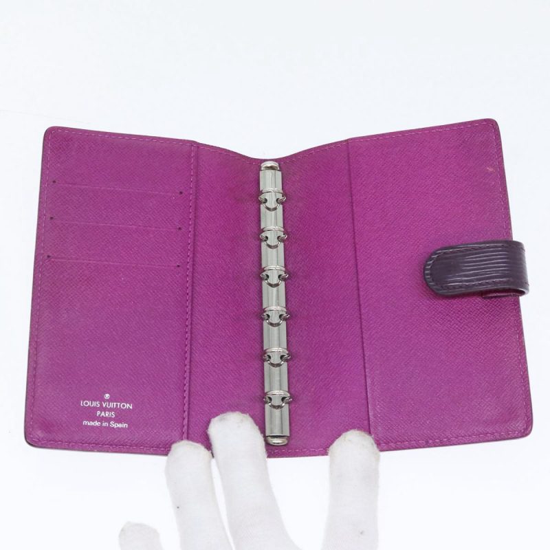 Louis Vuitton Epi Agenda PM Day Planner Cover Purple Cassis R2005K Auth yk14496 - Image 9