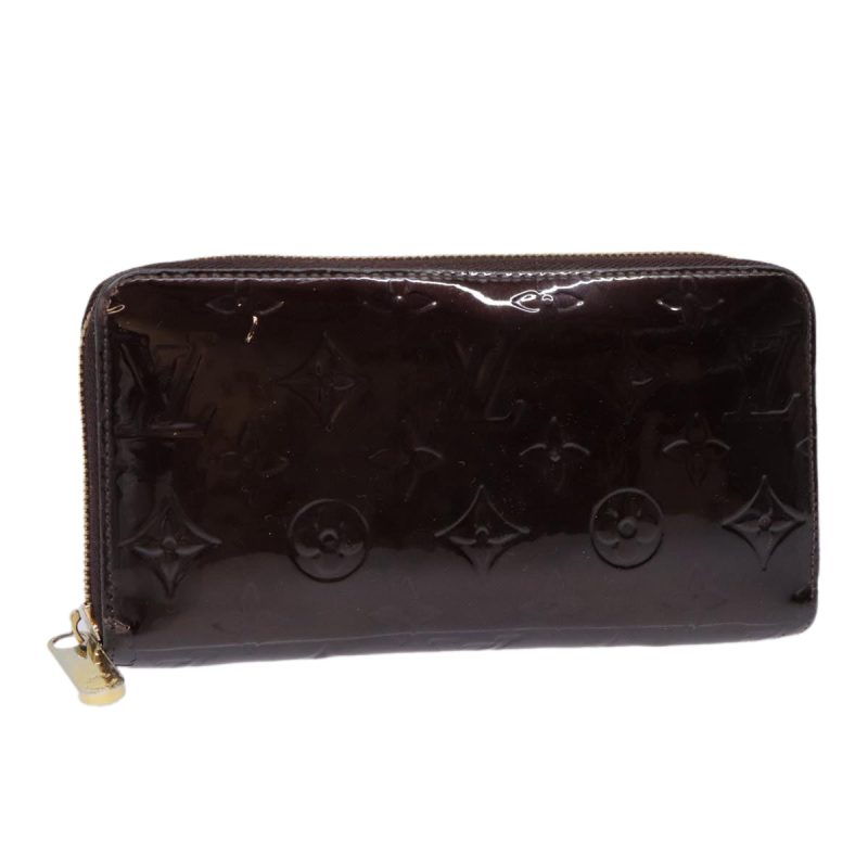 Louis Vuitton Monogram Vernis Zippy Wallet Wallet Amarante M93522 Auth yk14773