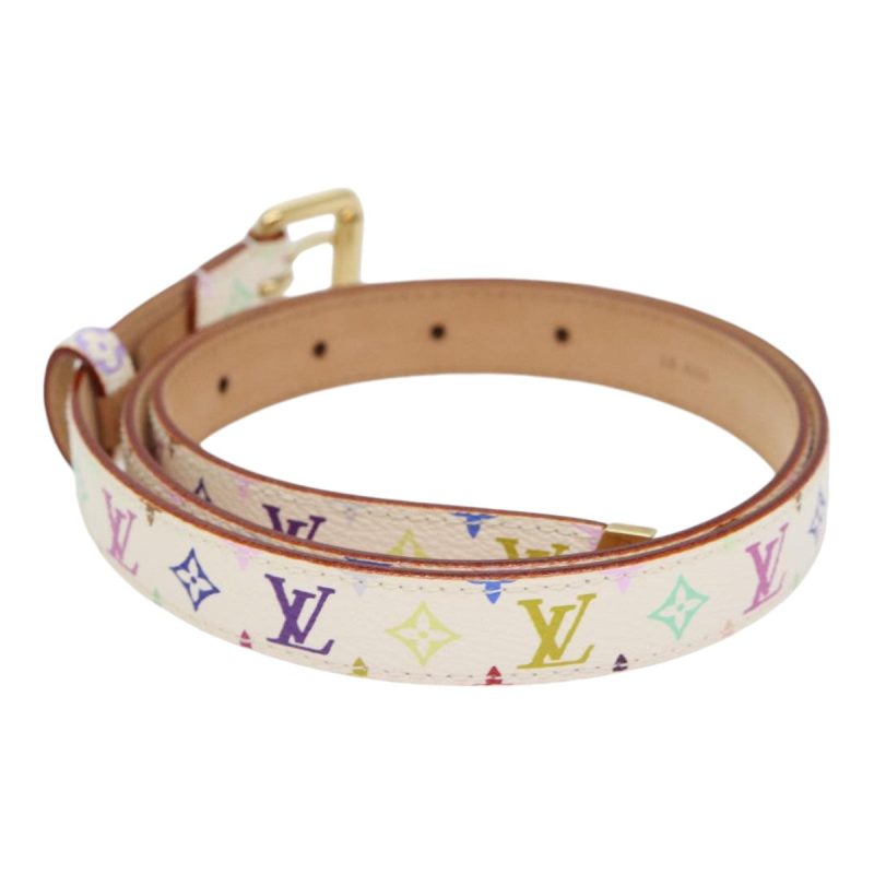 Louis Vuitton Monogram Multicolor Ceinture Carre Belt White M9272W Auth yk14842 - Image 2