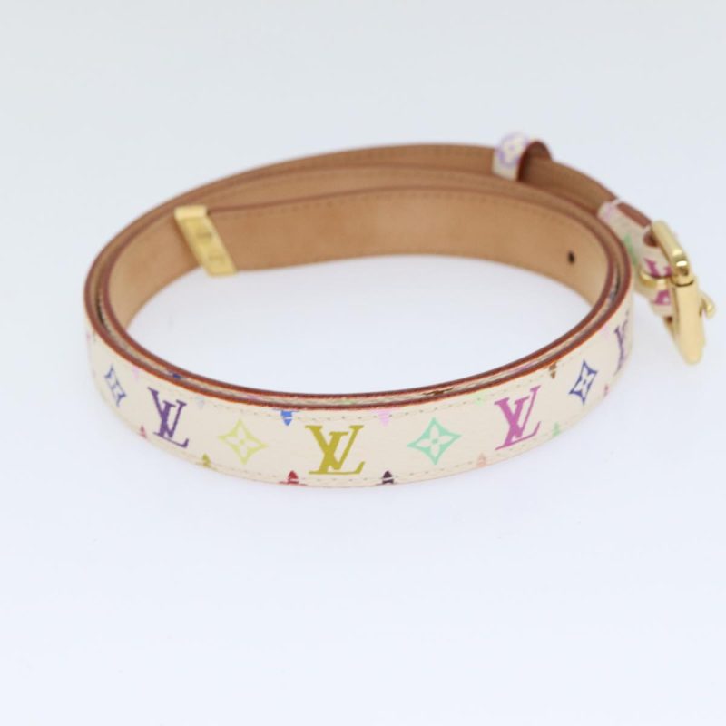 Louis Vuitton Monogram Multicolor Ceinture Carre Belt White M9272W Auth yk14842 - Image 4