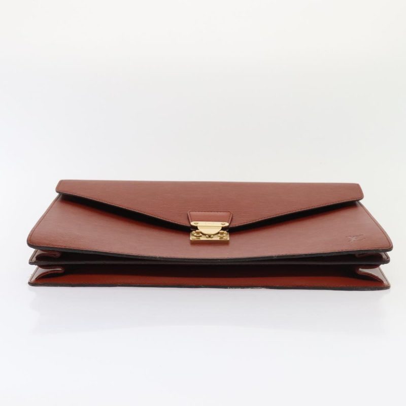 Louis Vuitton Epi Serviette Ambassador Business Bag Brown M54413  yk14843 - Image 5