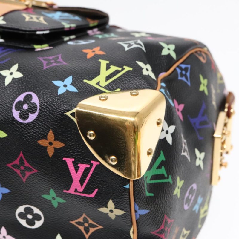Louis Vuitton Monogram Multicolor Speedy 30 Hand Bag Black M92642 Auth yk14959A - Image 8
