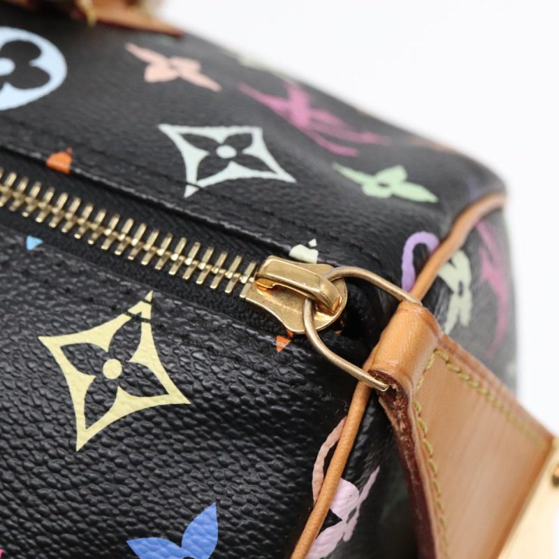 Louis Vuitton Monogram Multicolor Speedy 30 Hand Bag Black M92642 Auth yk14959A - Image 9