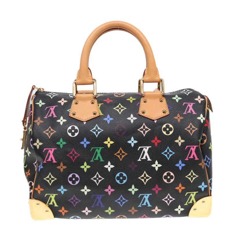 Louis Vuitton Monogram Multicolor Speedy 30 Hand Bag Black M92642 Auth yk14959A - Image 2