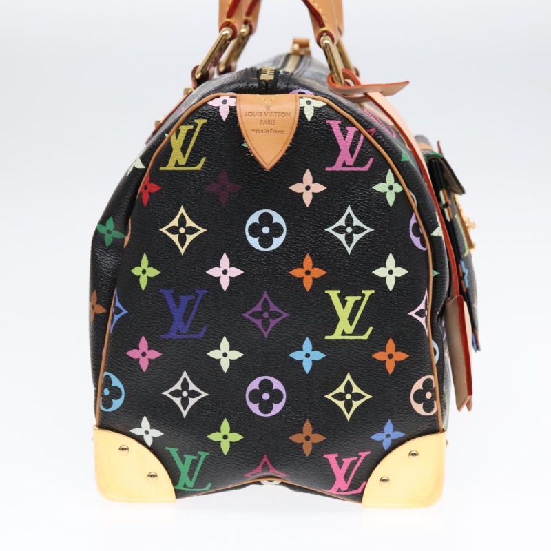 Louis Vuitton Monogram Multicolor Speedy 30 Hand Bag Black M92642 Auth yk14959A - Image 3