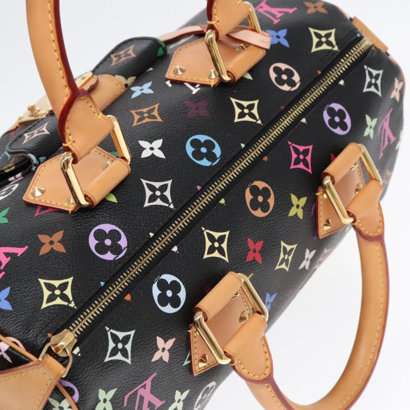 Louis Vuitton Monogram Multicolor Speedy 30 Hand Bag Black M92642 Auth yk14959A - Image 6
