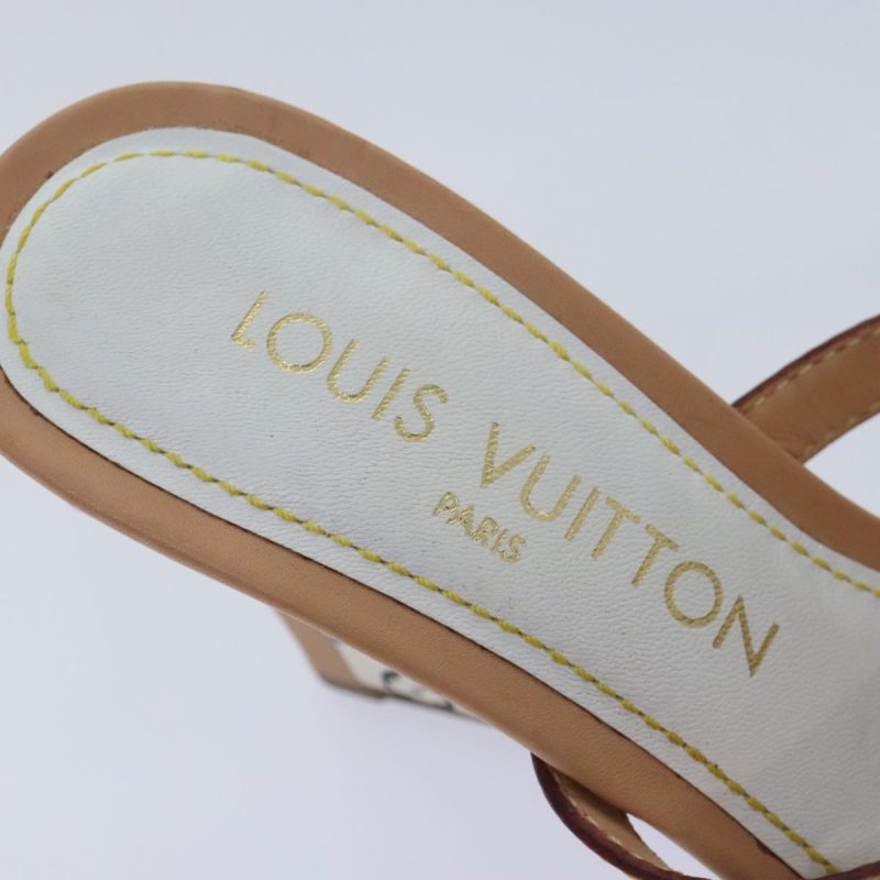 Louis Vuitton Monogram Multicolor Mule Sandals 34 White  yk15107 - Image 7