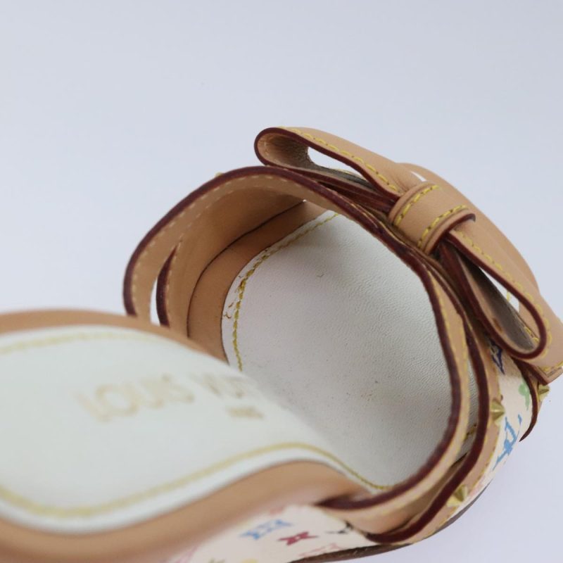 Louis Vuitton Monogram Multicolor Mule Sandals 34 White  yk15107 - Image 9