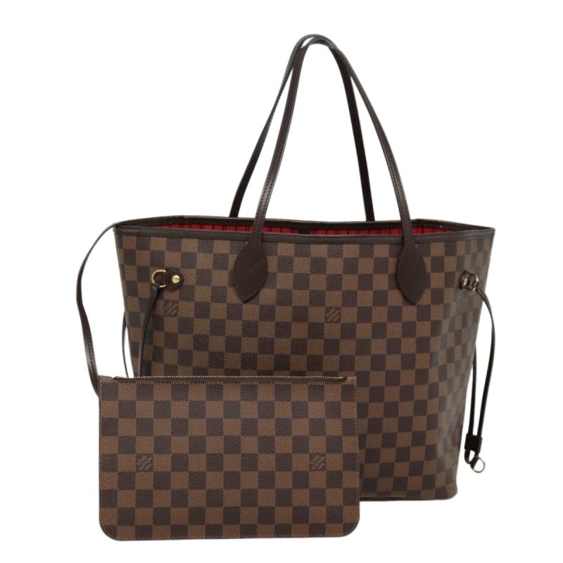 Louis Vuitton Damier Ebene Neverfull MM Tote Bag N51105  yk15202
