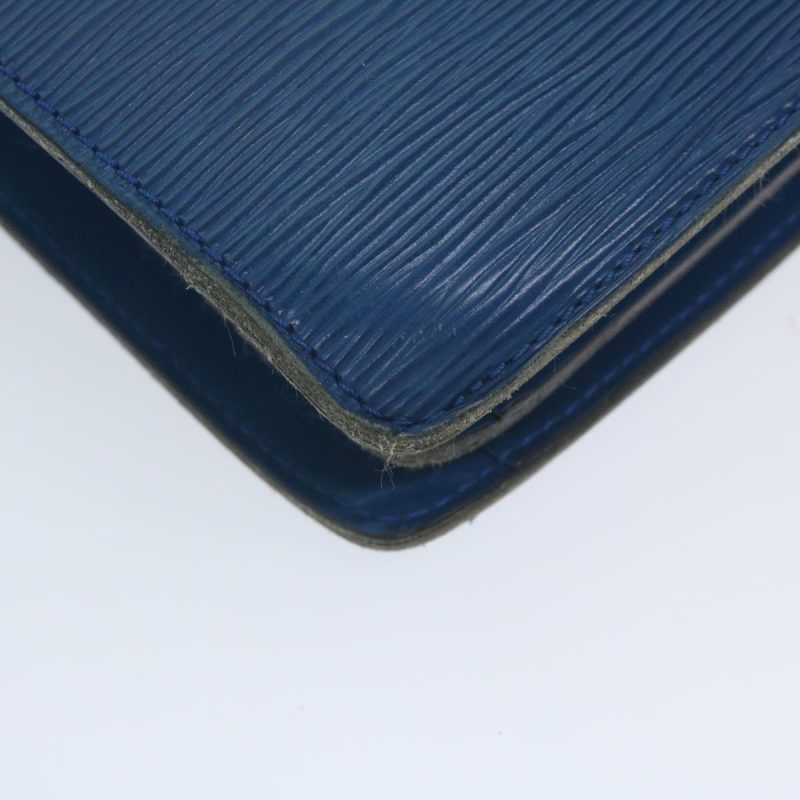 Louis Vuitton Epi Serviette Fermoir Business Bag Blue  yk9656 - Image 9