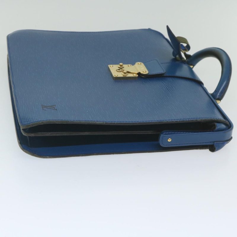 Louis Vuitton Epi Serviette Fermoir Business Bag Blue  yk9656 - Image 3